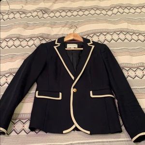 Navy piped blazer